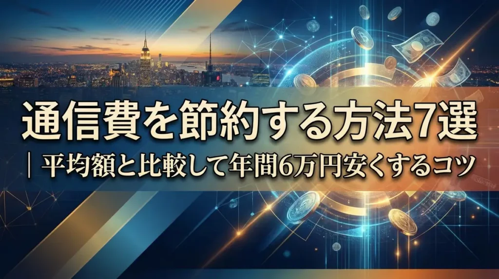 通信費を節約する方法7選｜平均額と比較して年間6万円安くするコツ
