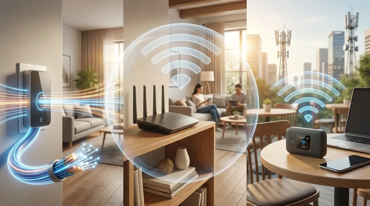 自宅WiFiは3種類｜光回線・ホームルーター・モバイルWiFiの違い