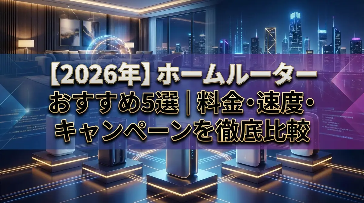 【2026年】ホームルーターおすすめ5選|料金・速度・キャンペーンを徹底比較