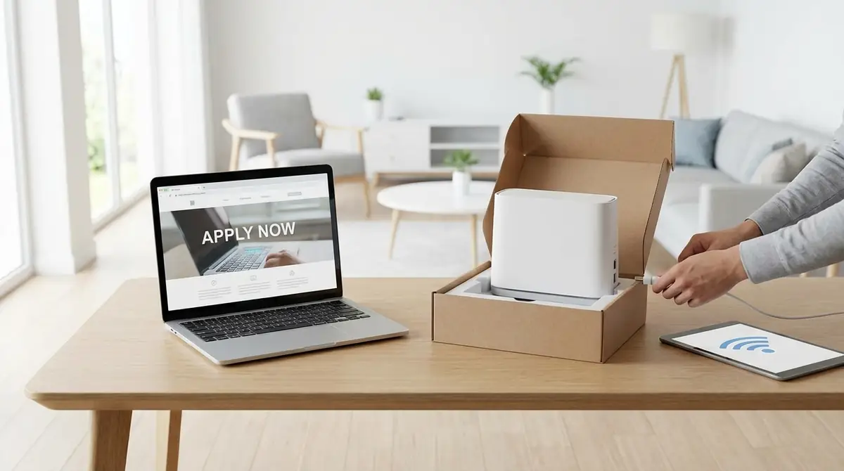 ホームルーターの申込みから利用開始までの流れ