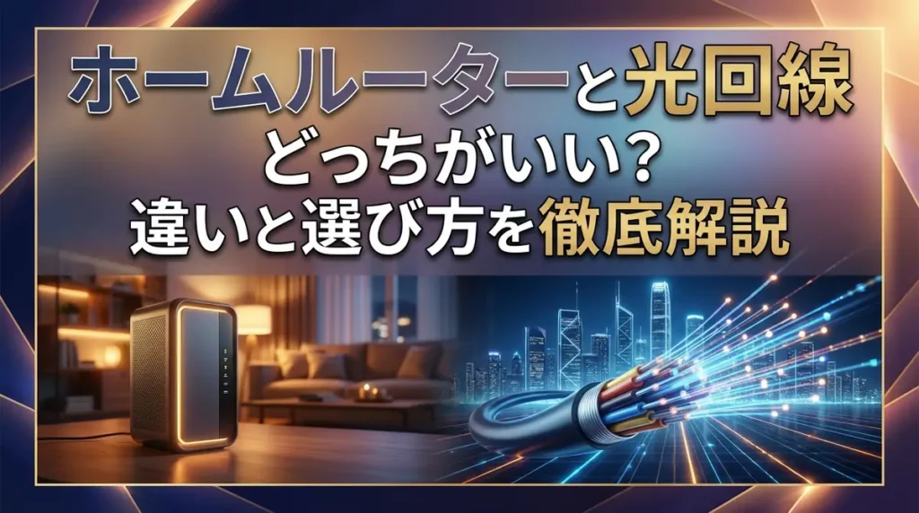 ホームルーターと光回線どっちがいい？違いと選び方を徹底解説