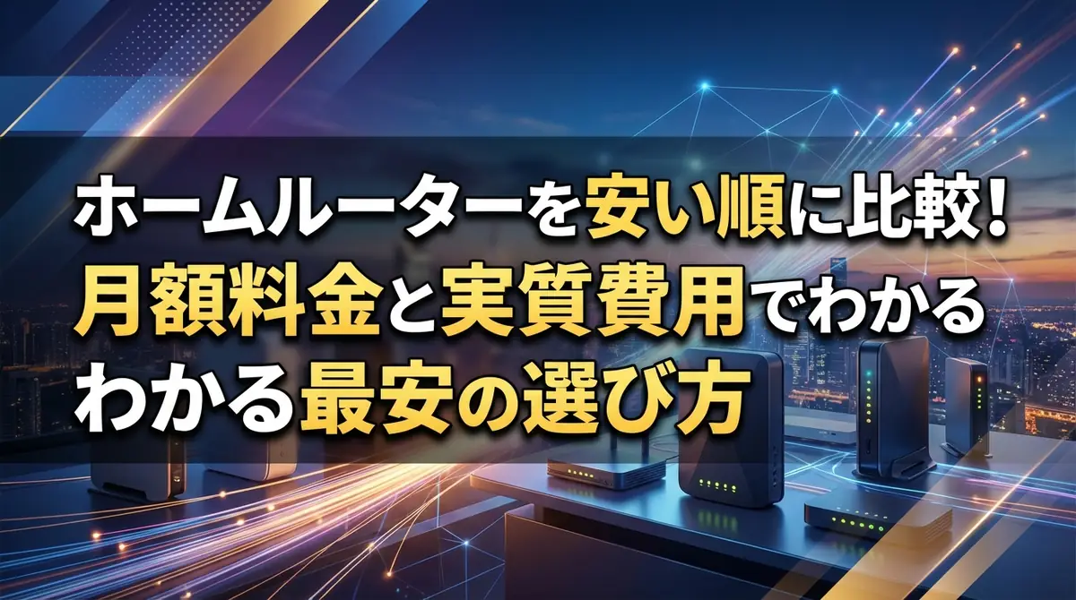 ホームルーターを安い順に比較！月額料金と実質費用でわかる最安の選び方
