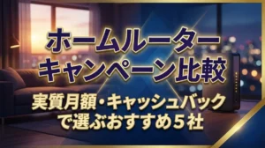 ホームルーターキャンペーン比較｜実質月額・キャッシュバックで選ぶおすすめ5社