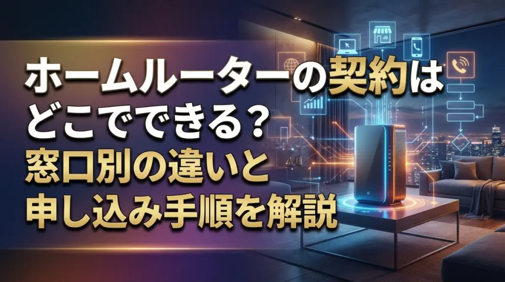 ホームルーターの契約はどこでできる？窓口別の違いと申し込み手順を解説