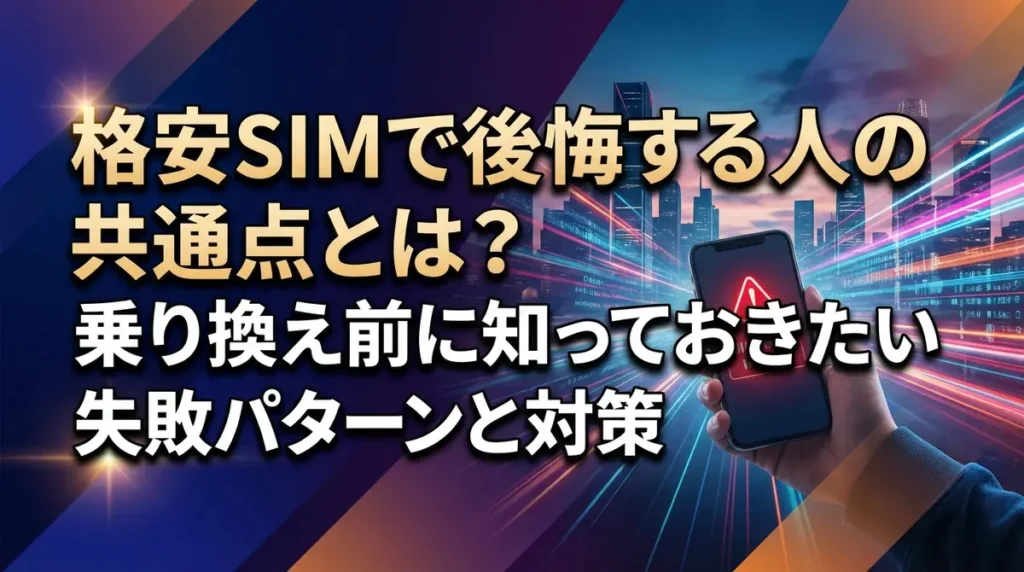 格安SIMで後悔する人の共通点とは？乗り換え前に知っておきたい失敗パターンと対策