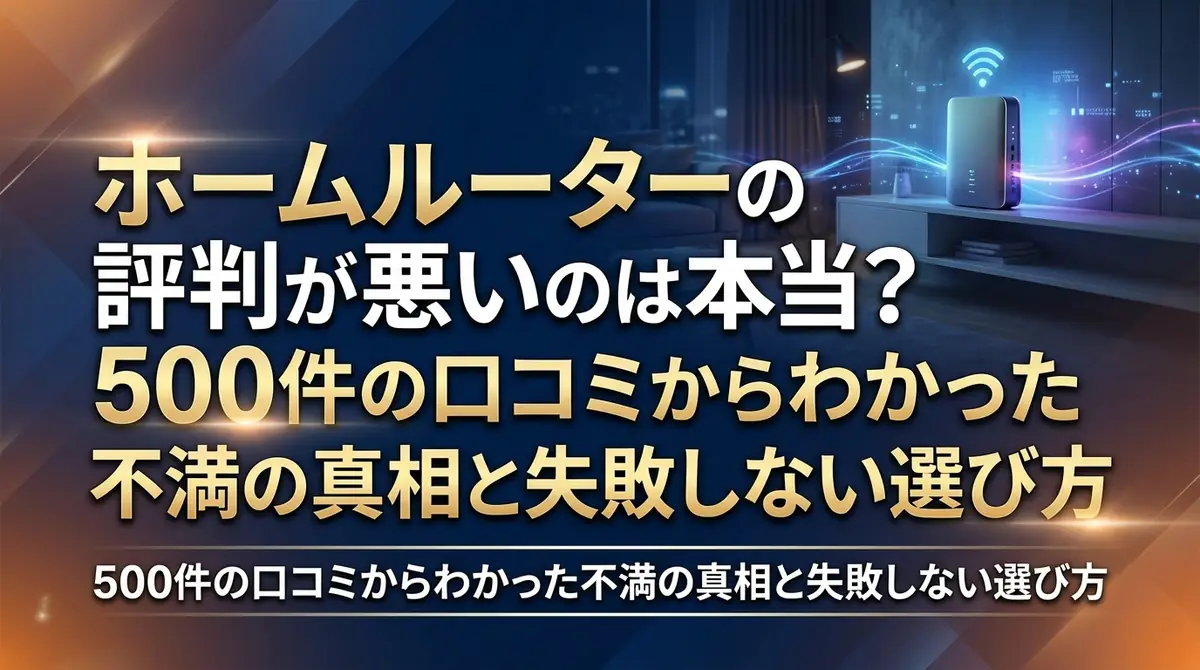 ホームルーターの評判が悪いのは本当？500件の口コミからわかった不満の真相と失敗しない選び方
